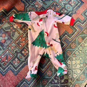 Christmas Holiday Fleece Onesie Pajamas Size Newborn NB